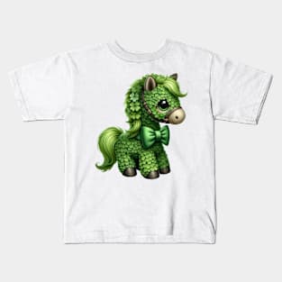 Clover Horse St Patricks Day Kids T-Shirt